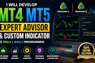 develop mt4 mt5 expert advisor and custom indicator in mql4 mql5
