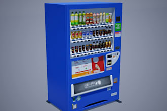 design realistic 3d vending machine, kiosk, and cad product model