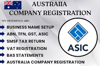 register your australian pty ltd company, abn, gst, and asic fast