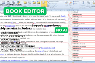 professionally edit your book with no ai