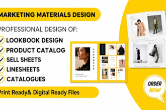design digital lookbook, magazine layout, fashion catalog and product brochure