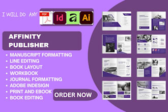 edit book formatting, manuscript, line edit, magazine format,affinity publisher
