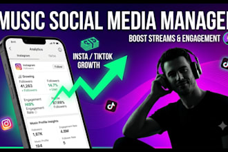 be your music social manager social media manager music manager to grow  stream