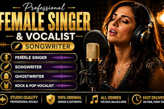 sing powerful female rock singer female pop singer rock vocalist custom song