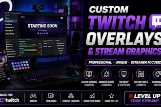 design custom twitch stream overlays and graphics for creators