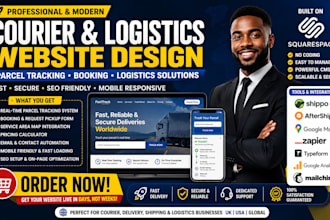 build courier website parcel tracking website squarespace website