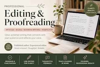 edit and proofread your article, blog or nonfiction