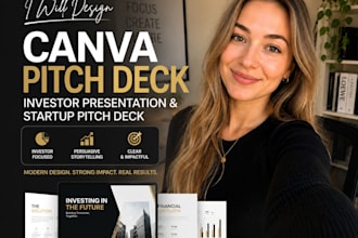 design canva pitch deck, investor presentation and startup pitch deck
