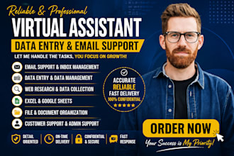be your virtual assistant for admin support tasks, web research, email searching