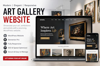 design wordpress art gallery website for artists, museums, and exhibitions