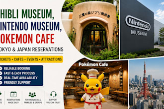 book ghibli museum, nintendo museum, pokemon cafe tokyo and japan reservations