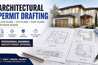 do architectural permit drafting, floor plans, site, roof plans, exterior design