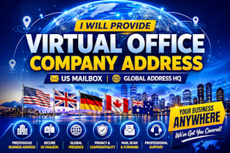 provide virtual office, company address, US mailbox and global address HQ