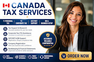 provide canada tax support cra research gst hst t1 t2 and business registration