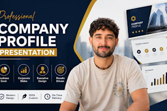 design company profile presentation, corporate business deck, executive slides