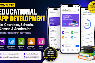 develop complete educational apps for church, schools, classes and academies