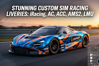 do liveries for iracing, assetto corsa, acc, ams2 and lmu, livery wrap, racing