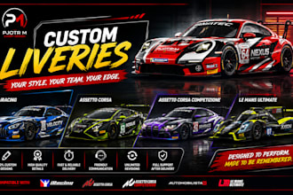 do custom liveries iracing, assetto corsa, acc, ams2, lmu, livery wrap, racing