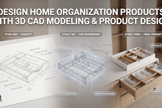 design home organization products with 3d cad modeling and product design