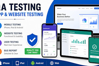 do QA app testing and website testing iphone,ipad and andriod user testing