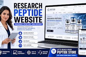 build research peptide website research peptide store woocommerce website