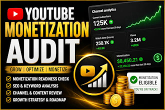 audit your youtube channel for monetization, SEO, and growth