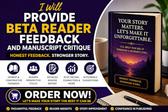 provide beta reader feedback and manuscript critique