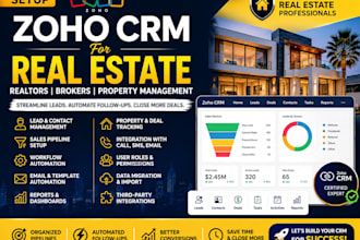 setup zoho CRM for real estate realtors brokers property management agencies