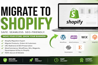 migrate ecommerce platform woocommerce wix wordpress magento website to shopify