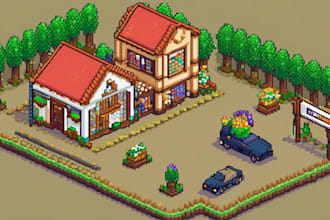 create isometric pixel art tilesets, tilemaps, game assets and rpg background