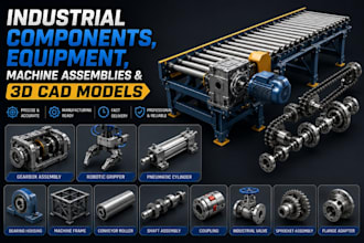 design industrial component equipment machine assemblies and manufacturing 3dcad