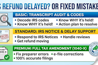 amend your US tax return, decode irs transcripts, and resolve refund delays
