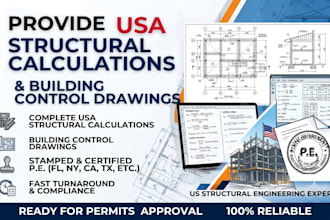 provide USA structural calculations and building control drawings
