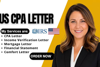 write and sign income verification letter, CPA US, CPA letter, mortgage letter