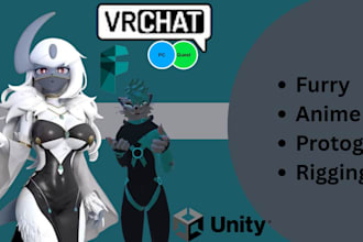 create vrchat avatar furry anime protogen for you