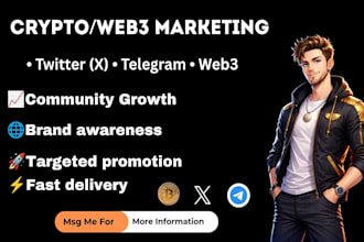 crypto twitter x marketing, telegram promotion for organic growth, web3, airdrop
