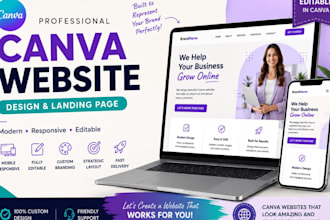 design a professional canva website and landing page for your business and brand