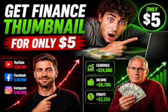 design viral youtube thumbnail for finance with high CTR