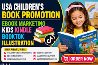 usa children book promotion ebook marketing kids kindle booktok illustration