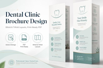 design your dental clinic bifold trifold brochure with adobe indesign PDF