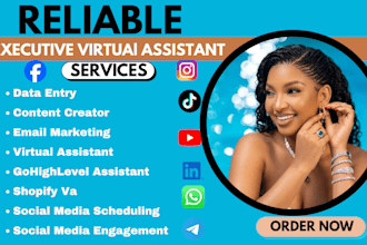 be executive virtual assistant, lead generation, shopify VA, admin task, ghl, VA