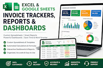 create custom german excel google sheets invoice trackers reports dashboards