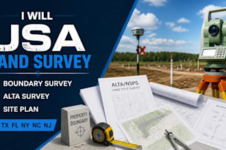 usa land survey, boundary survey, alta survey, site plan ca tx fl ny nc nj