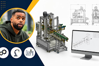 production machine cad manufacturing equipment mechanical assembly drawing
