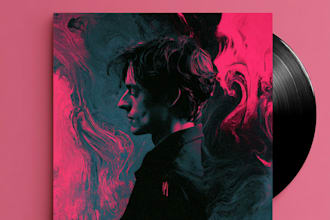 design a vinyl album cover, single album cover design