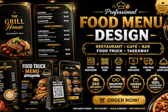 design modern restaurant cafe food truck takeaway food menu