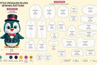 create a professional plush sewing pattern for your plush toy