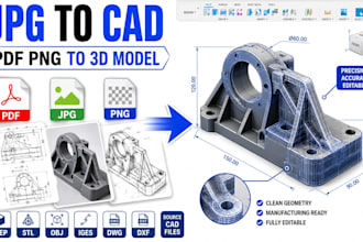 convert jpg png pdf product drawings into 3d cad files prototype