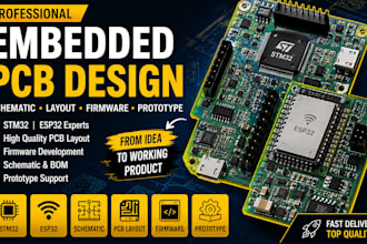 design embedded pcb, stm32, esp32, firmware, pcb layout, schematic, prototype