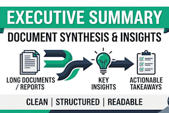 write a professional executive summary or digest of long documents